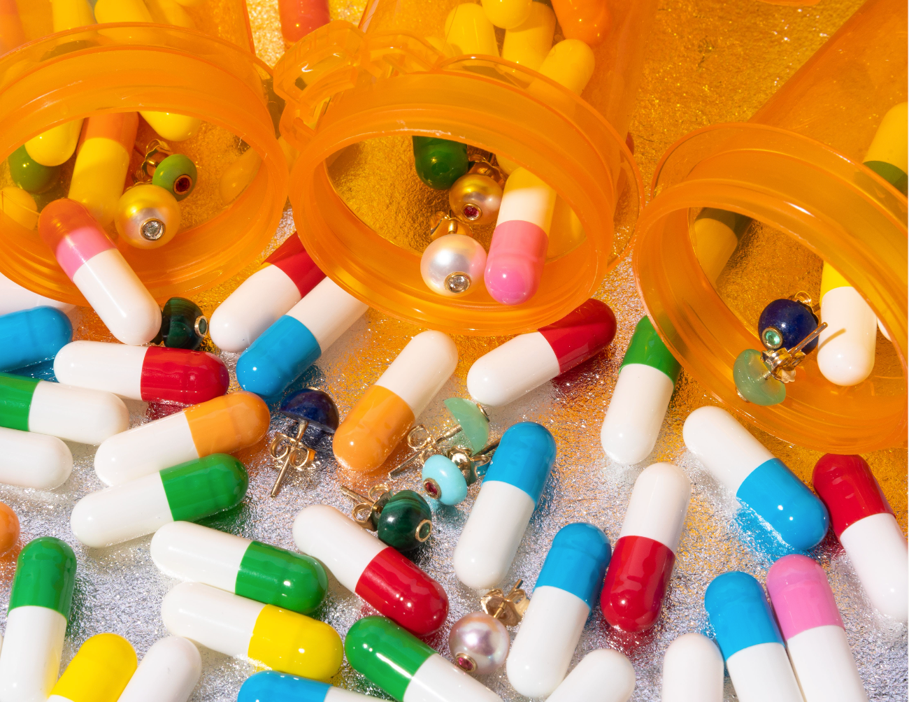 14K Gold Pink Freshwater Pearl + Red Spinel Stud Earrings