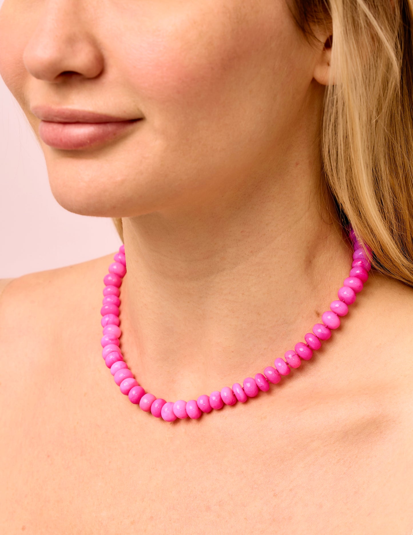 Hot Pink Opal Candy Necklace