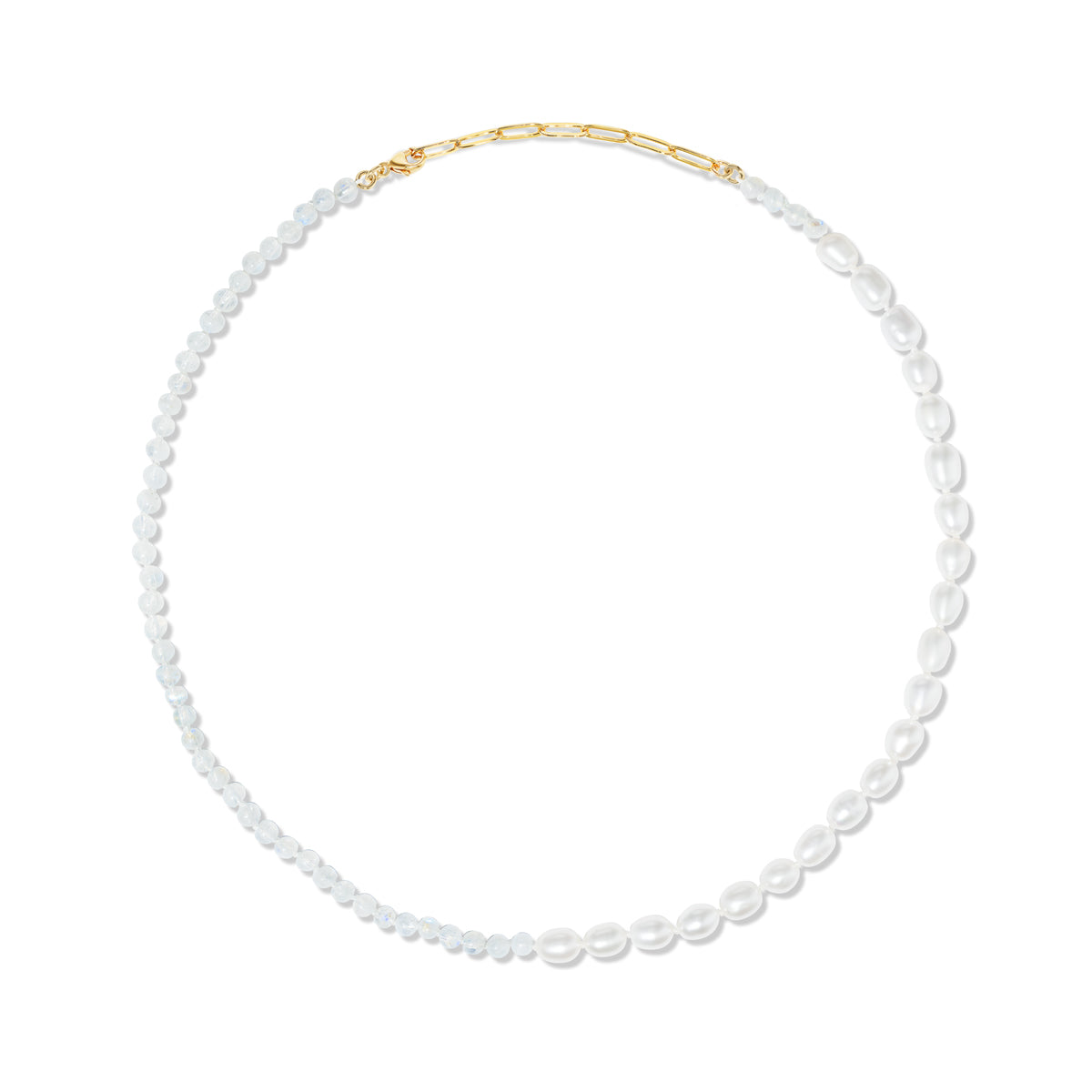 Moonstone + Freshwater Pearl Moi et Toi Necklace