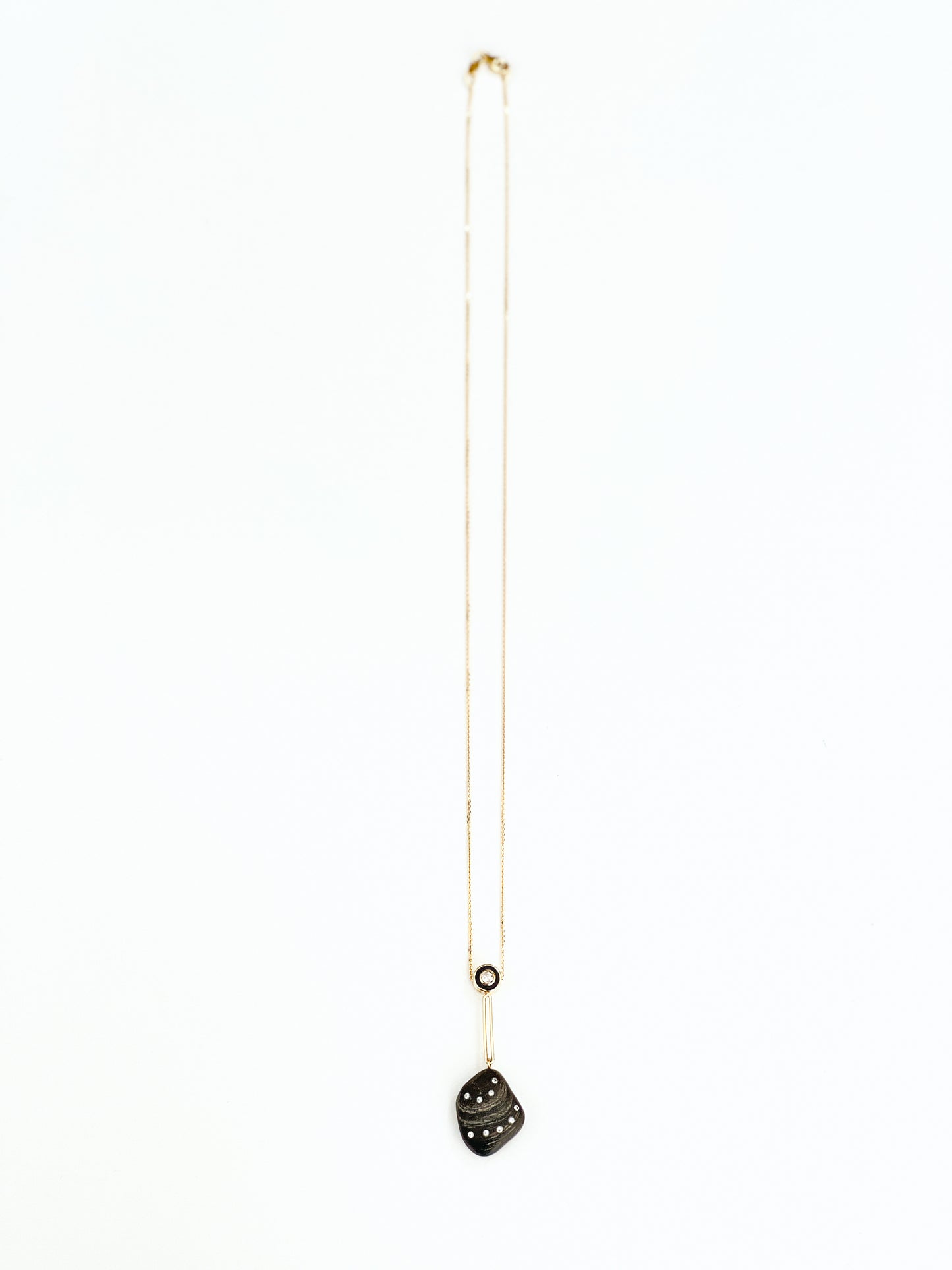 14K Gold + Black Rhodium + Diamond Tahoe GEM // STONE Necklace