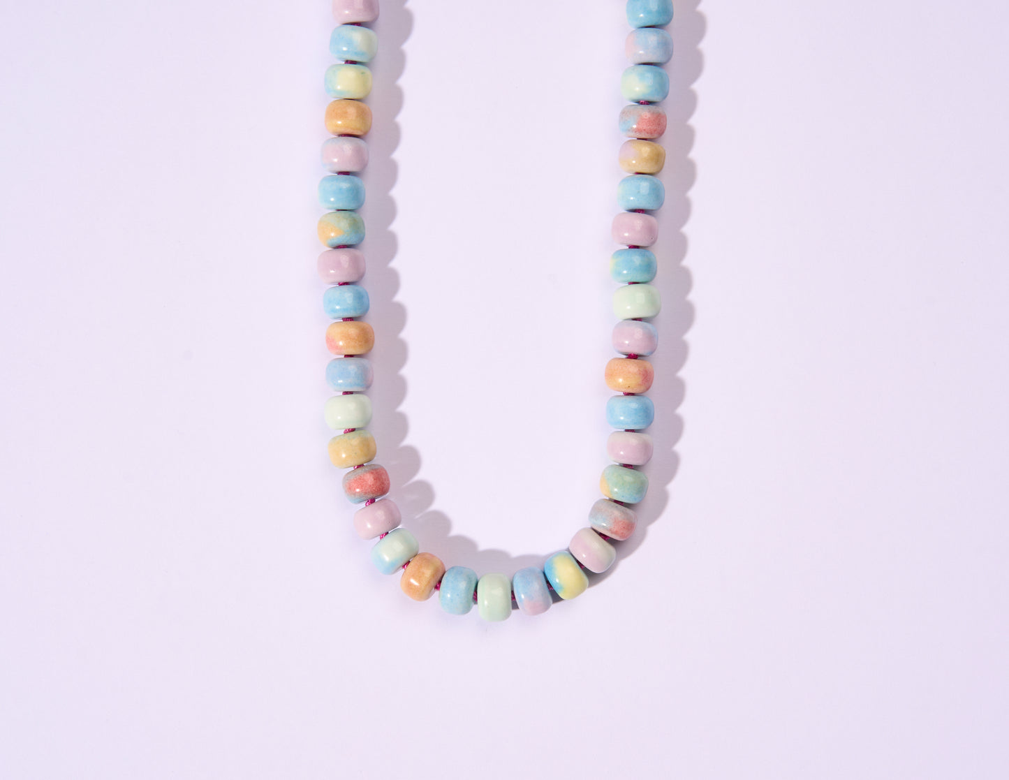 Retro Ombré Pastel Rainbow Tie Dyed Gemstone Candy Necklace