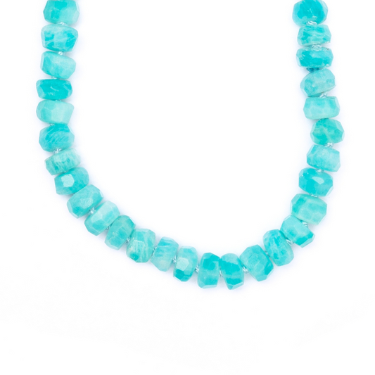 14K Gold Amazonite Candy Necklace
