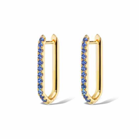 18K Sapphire Reversible Drop Link Earrings