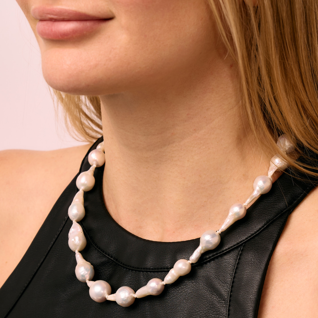 14K Gold Baroque Pearl Necklace