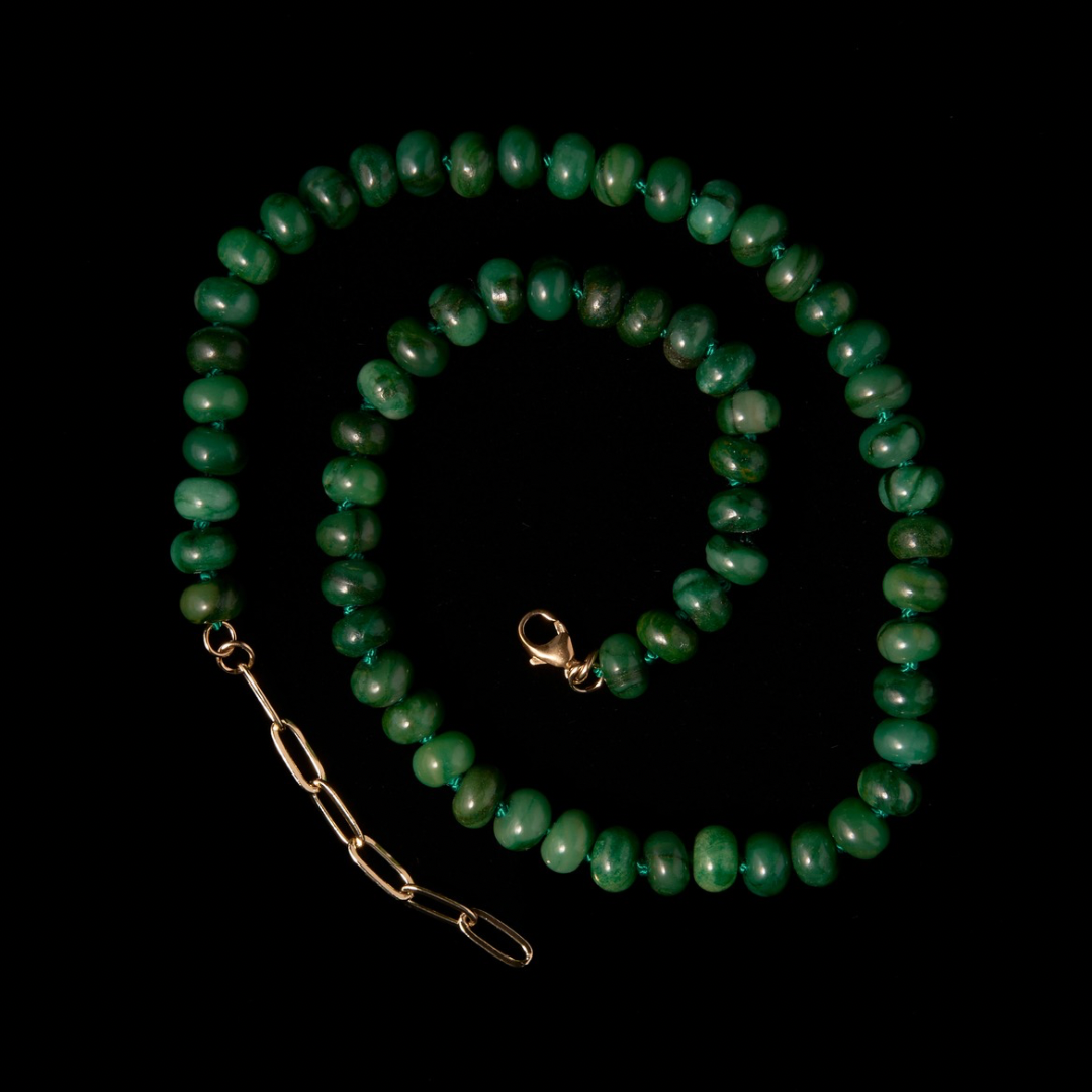 Green Jade Hand-Knotted Silk Candy Necklace