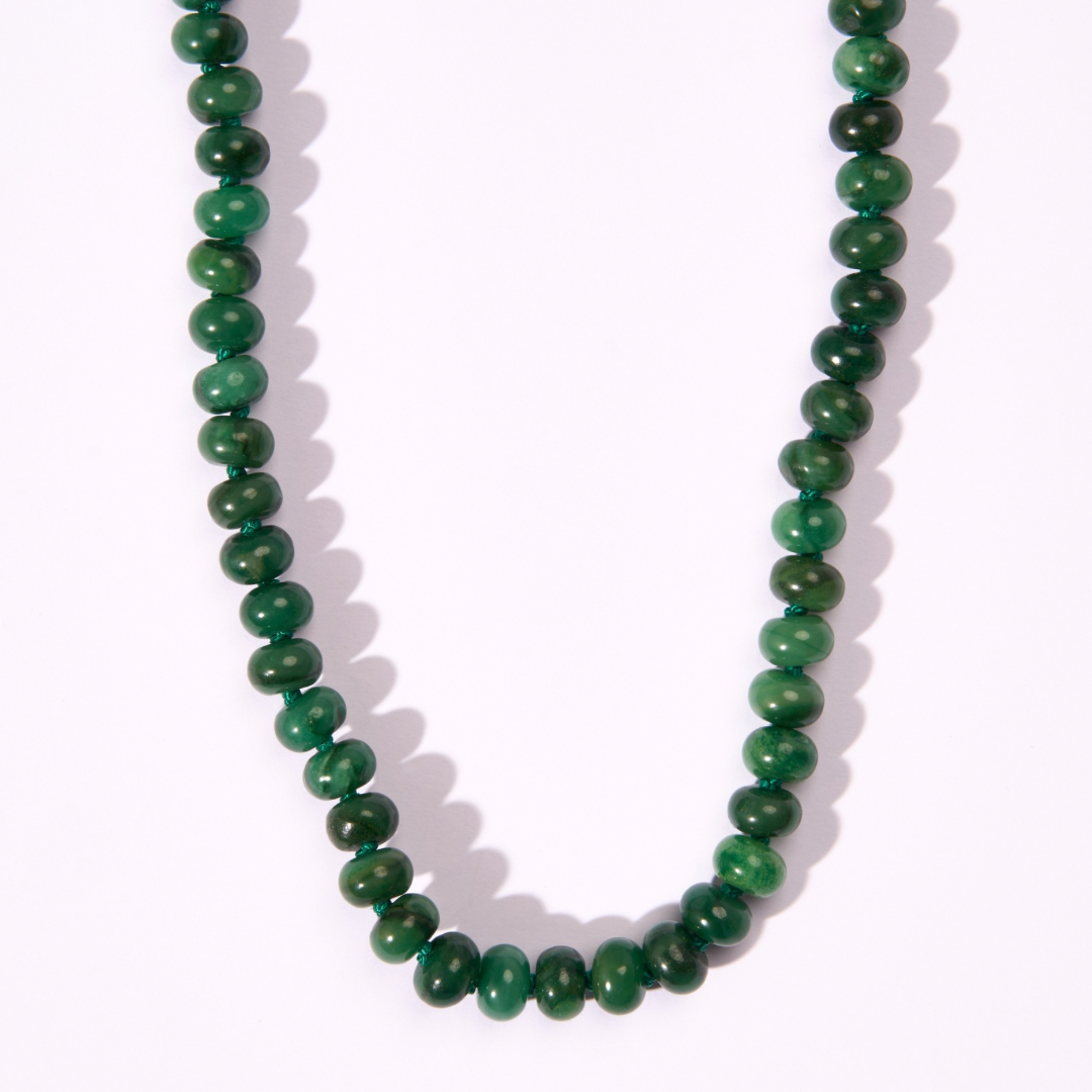 Green Jade Hand-Knotted Silk Candy Necklace