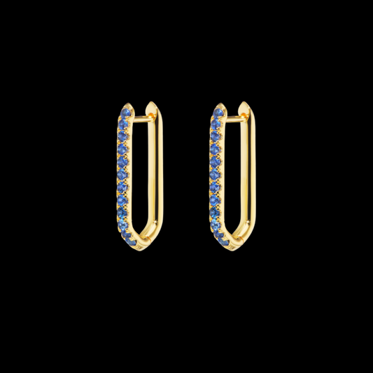 18K Sapphire Reversible Drop Link Earrings