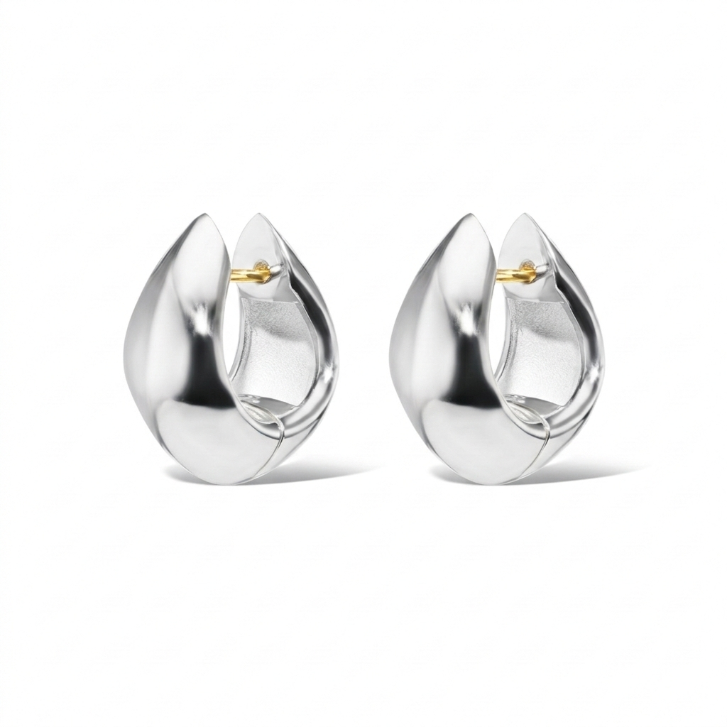 Sterling Silver Icon Huggie Hoops