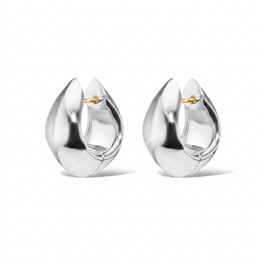 Sterling Silver Icon Huggie Hoops