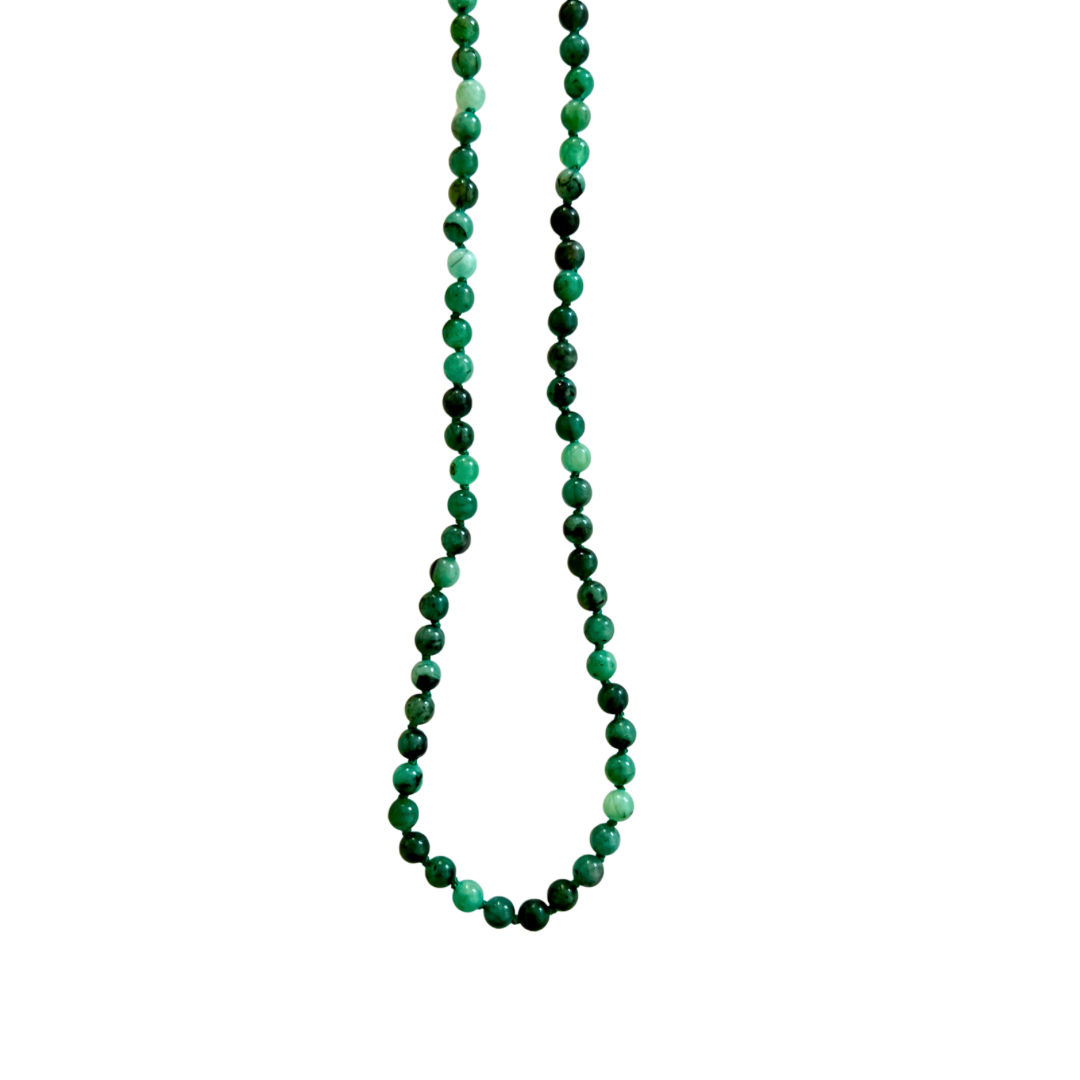 14K Gold Raw Emerald Necklace