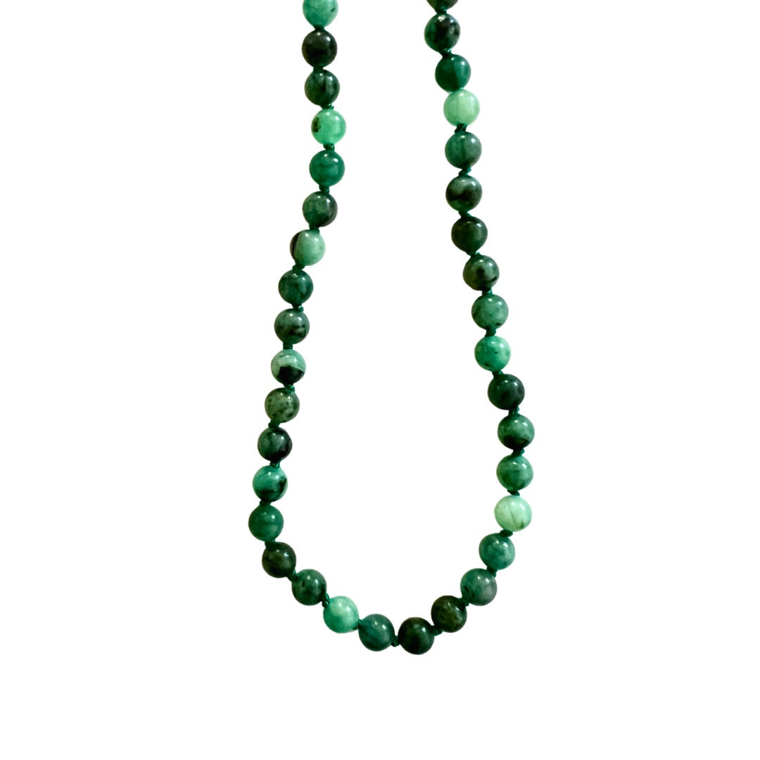 14K Gold Raw Emerald Necklace