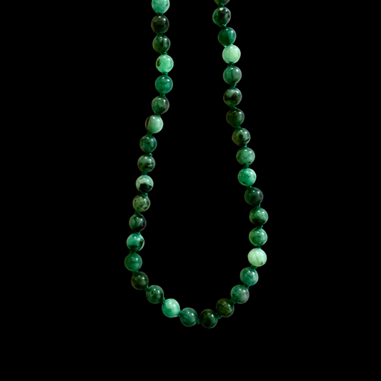 14K Gold Raw Emerald Necklace