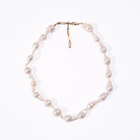 14K Gold Baroque Pearl Necklace