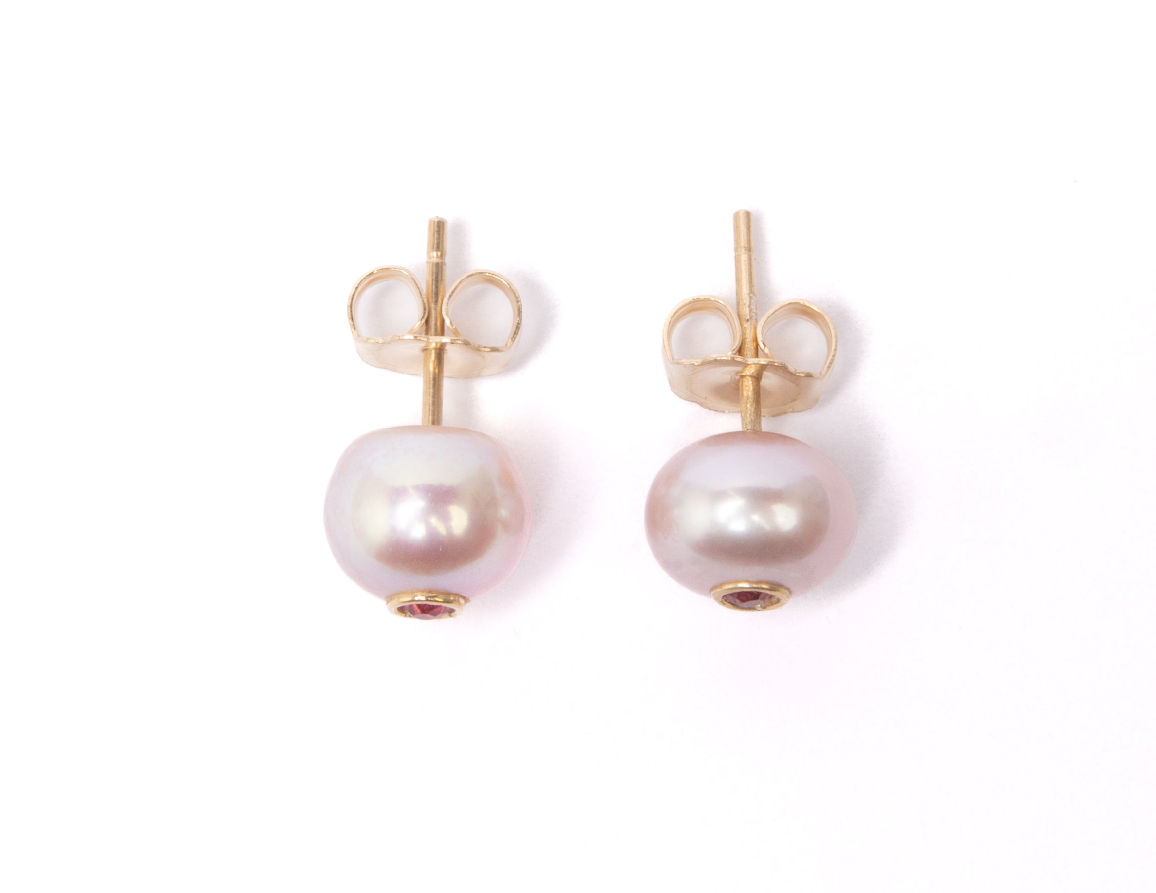 Hypoallergenic Light Rose/Pink Pearl Stud Earrings