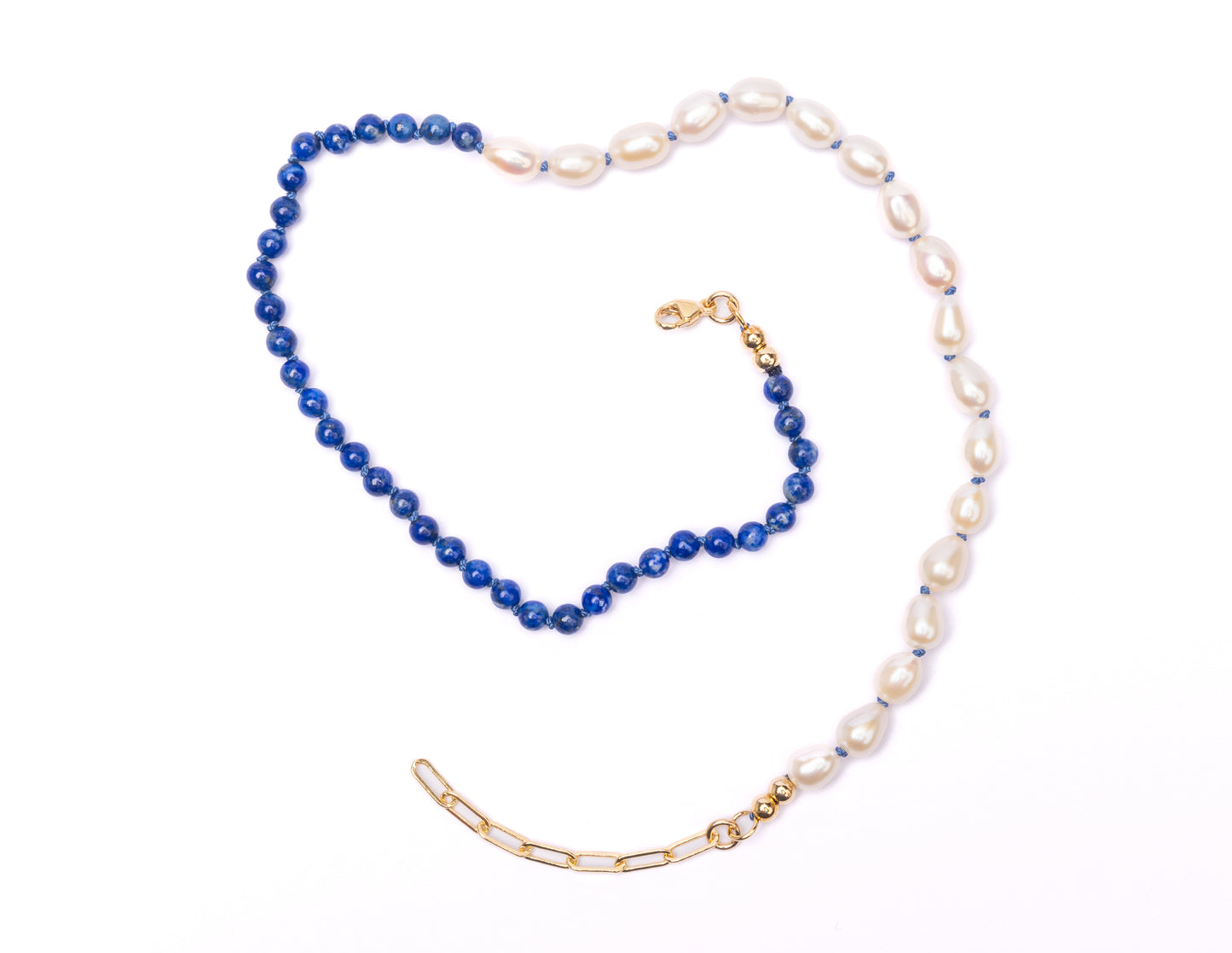 Lapis + Freshwater Pearl Moi et Toi Necklace