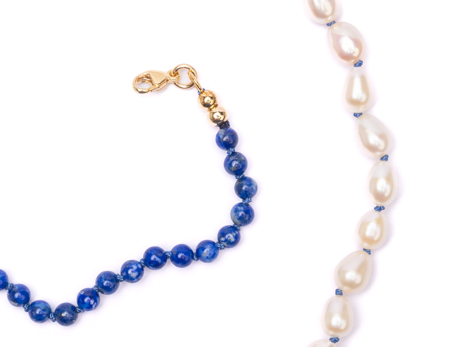 Lapis + Freshwater Pearl Moi et Toi Necklace