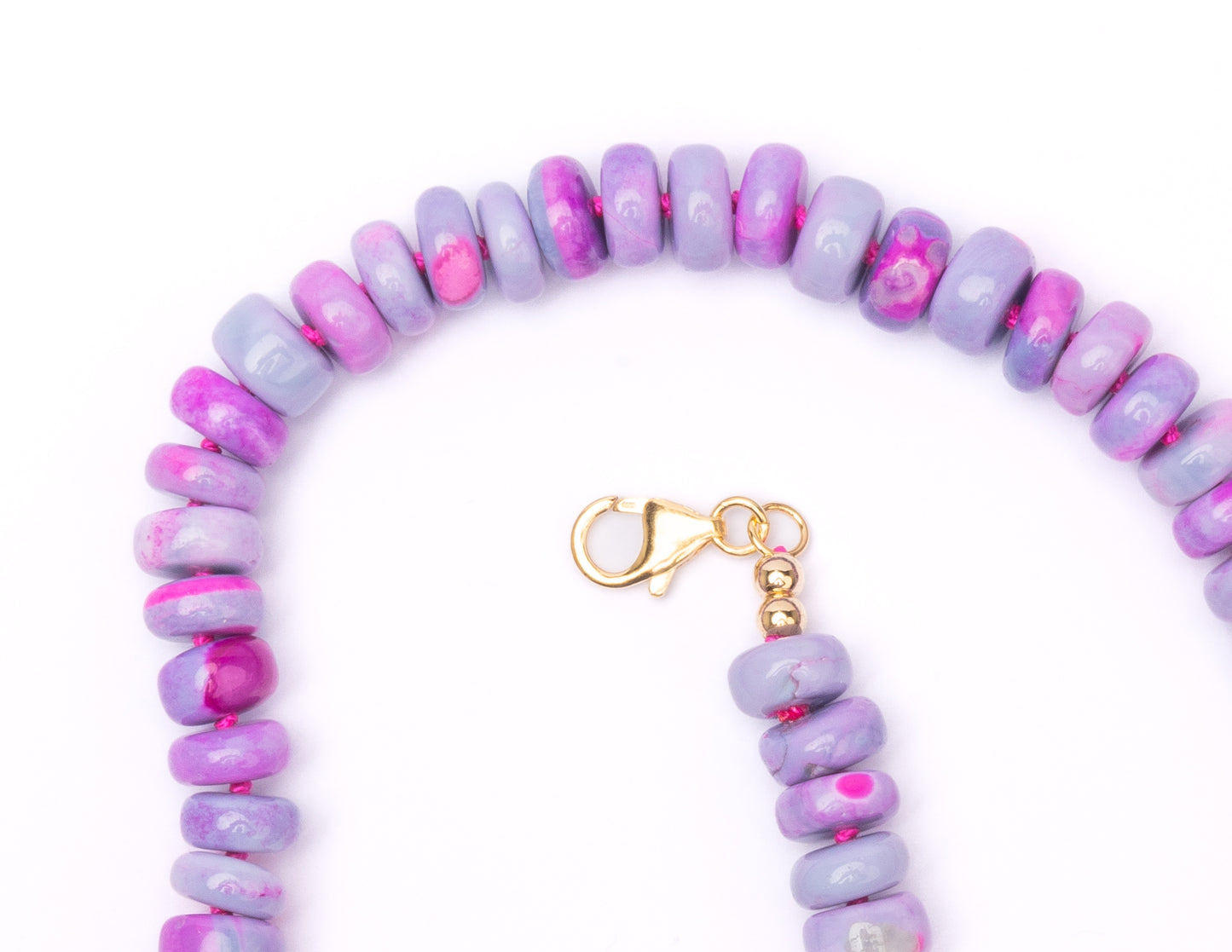 Fuschia Lavender Hot Pink Ombré Opal Candy Necklace