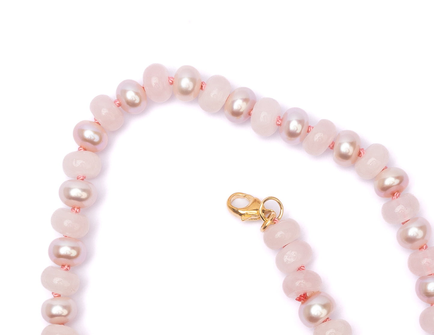 Rose Quartz + Pink Freshwater Pearl Candy Necklace