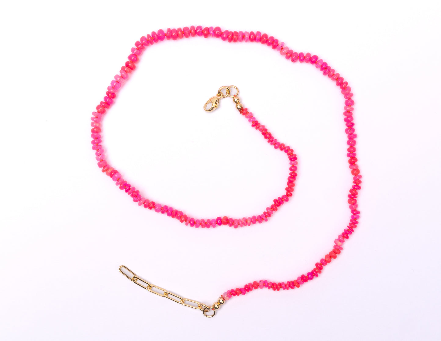 Neon Pink Ethiopian Opal Necklace