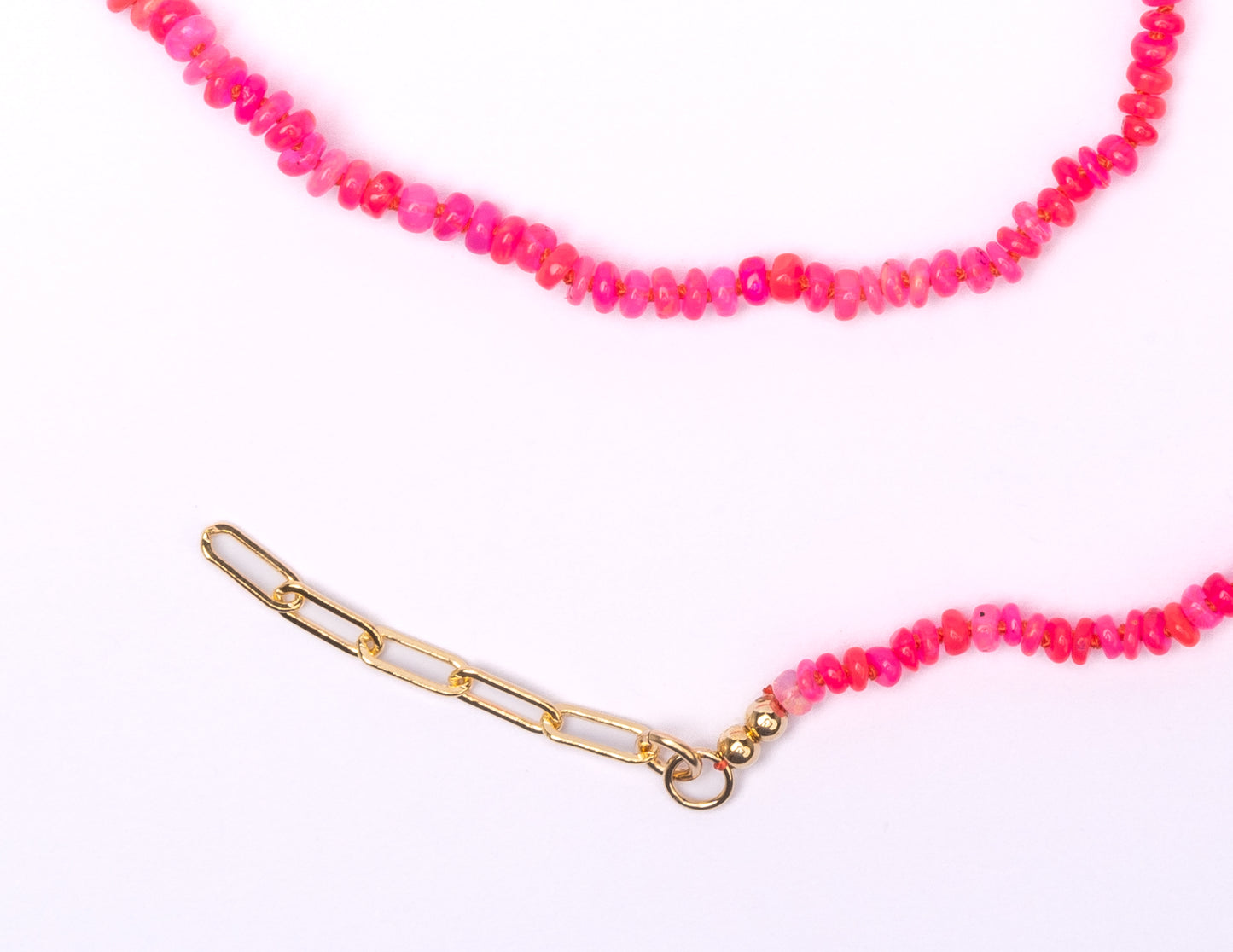 Neon Pink Ethiopian Opal Necklace