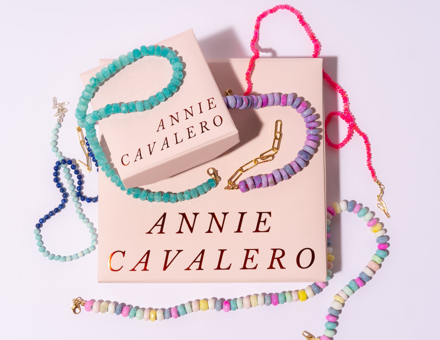 14K Gold Amazonite Candy Necklace