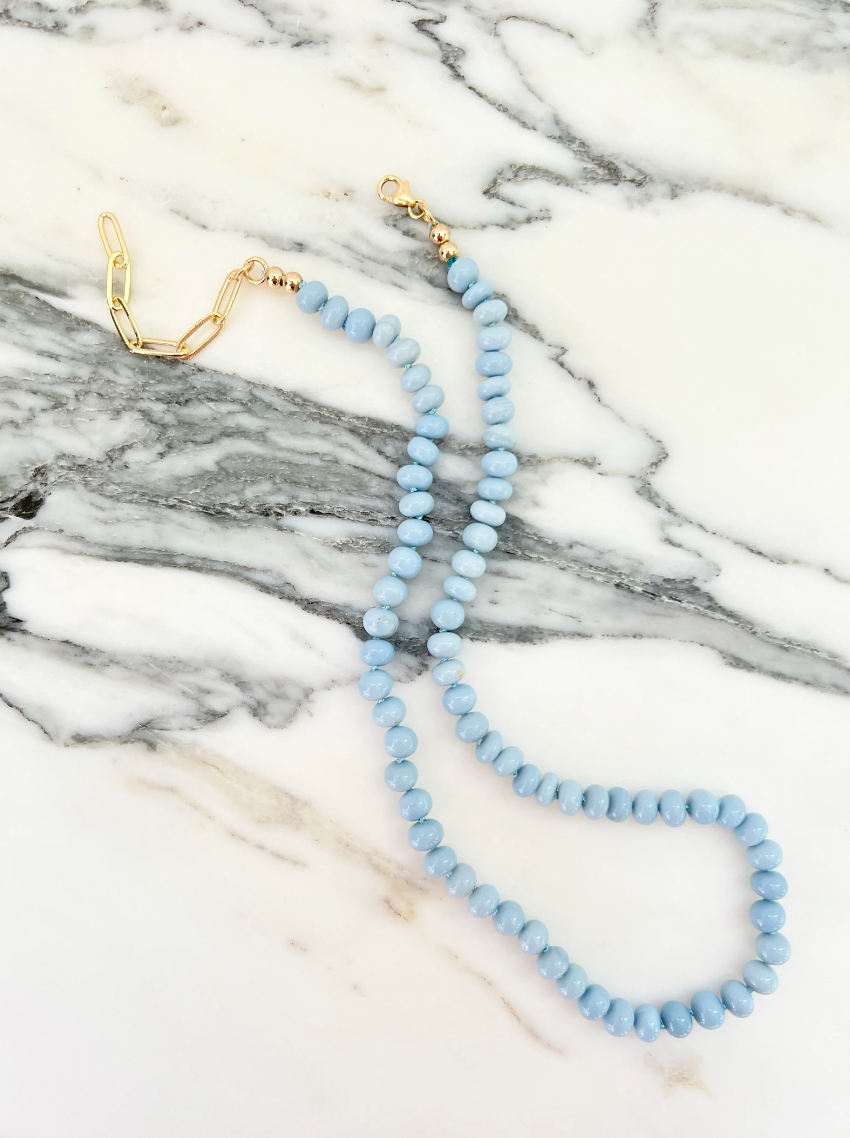 Sky Blue Opal Candy Necklace